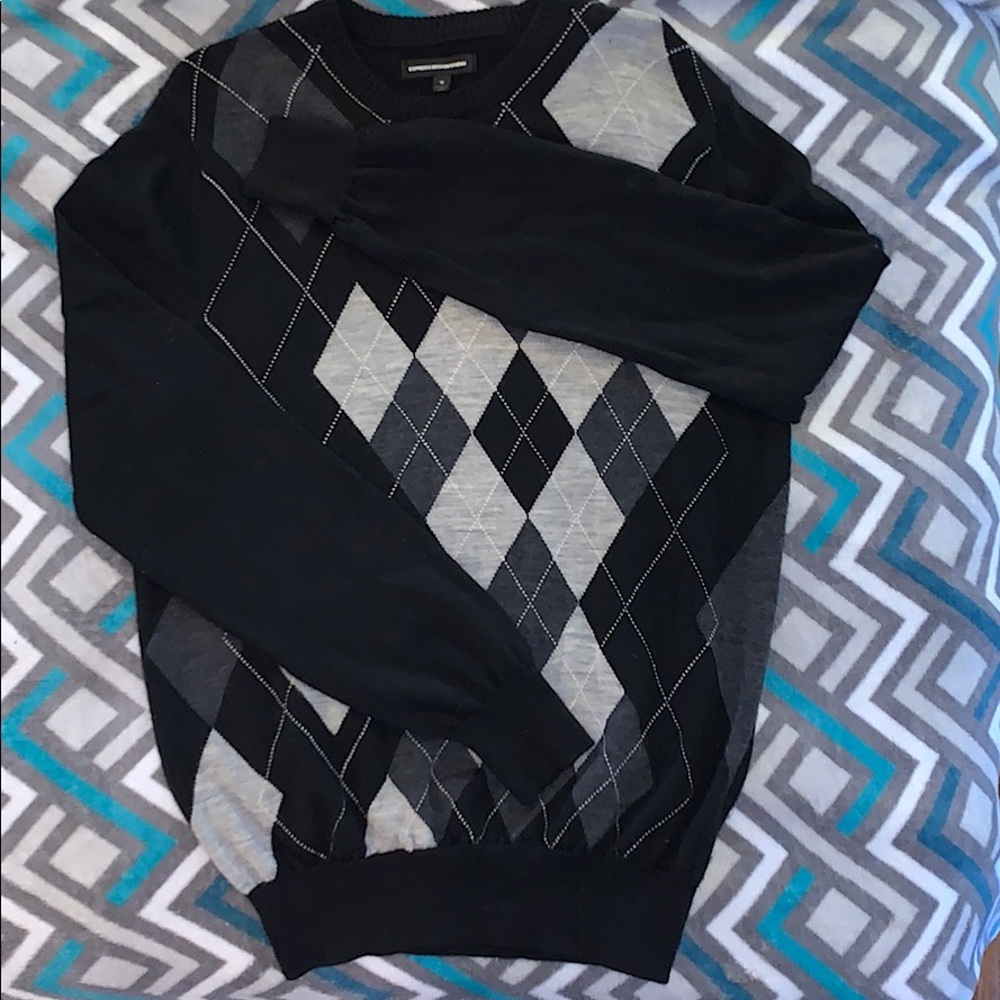 Express Design Studio Men’s Argyle Sweater